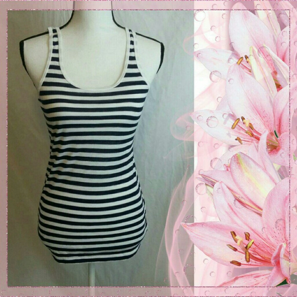 aerie Dark Navy & White Striped Tank